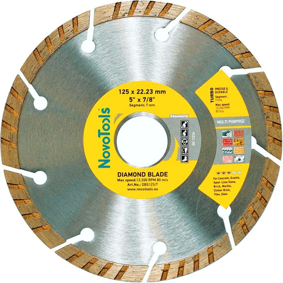Диск алмазний турбохвиля NovoTools Standard 125 мм 7х22,23 мм 50 шт. (017415)