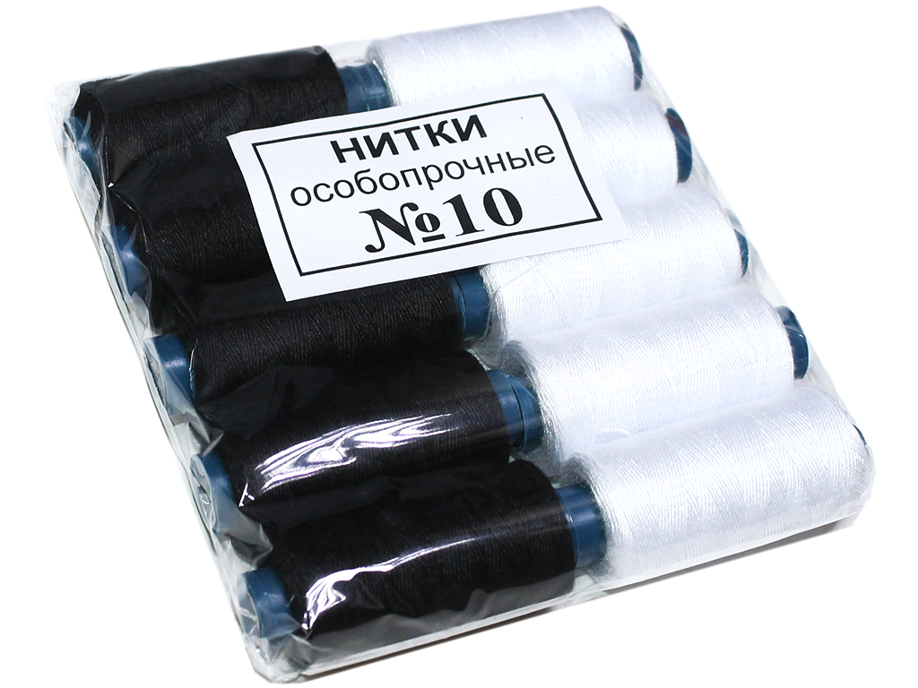 Нитки №10 10 шт. Білий/Чорний - фото 2 Нитки №10 10 шт. Білий/Чорний - фото 2