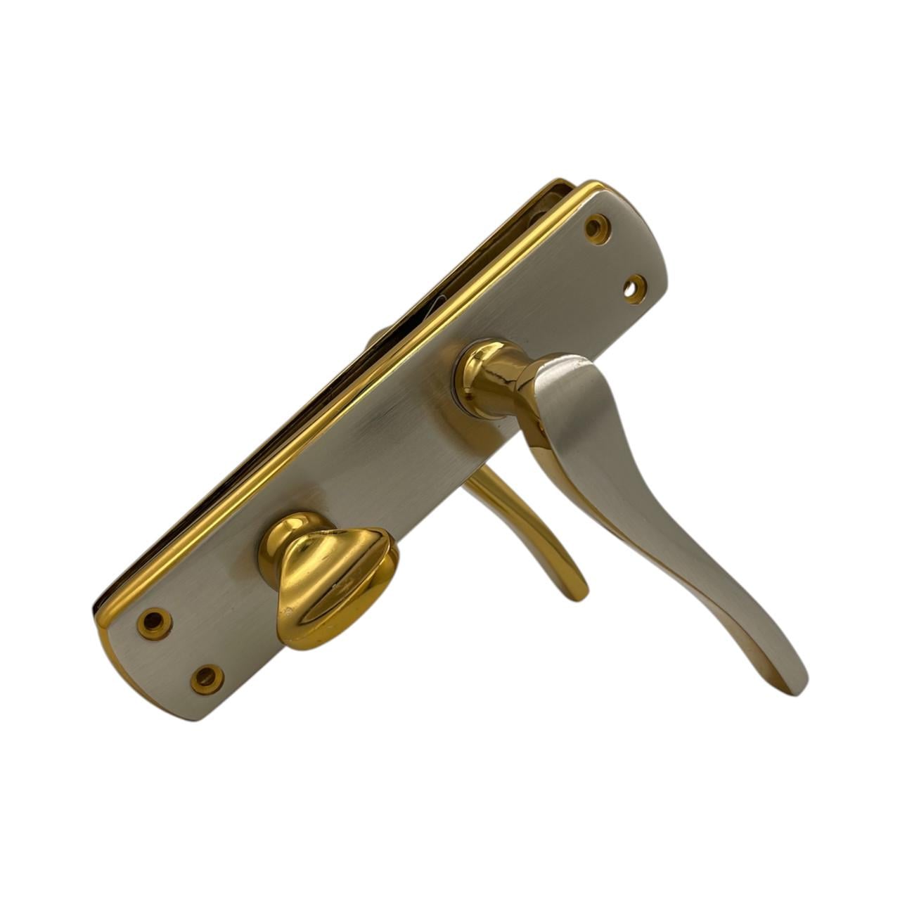 Дверные ручки межкомнатные латунные Ozcanlar 62 мм Sedef WC Alb Saten (360031)