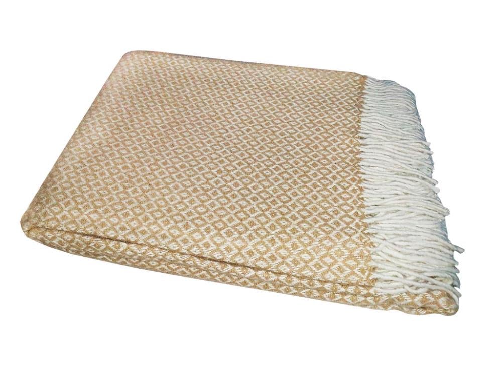 Плед шерстяной Vladi Метро №10 Lena 170х210 Бело-бежевый (2000025964)