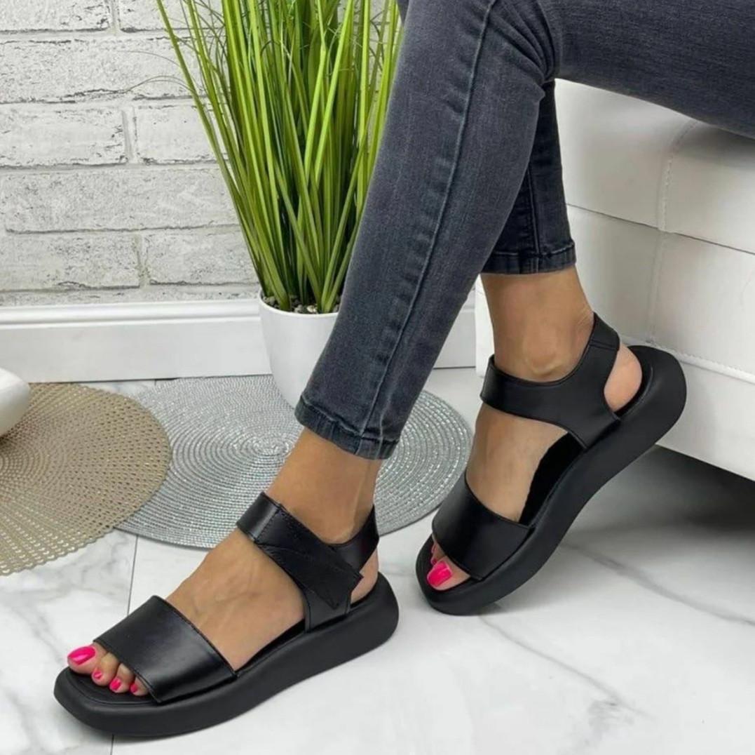 Босоножки женские из натуральной кожи р. 36/23,5 см Черный (27059)