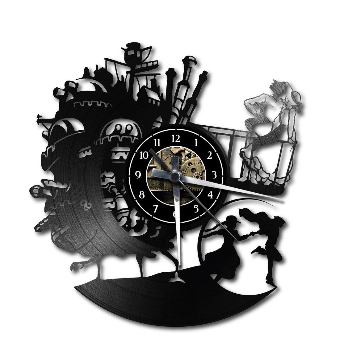 Часы настенные Ходячий замок 2425 из виниловой пластинки