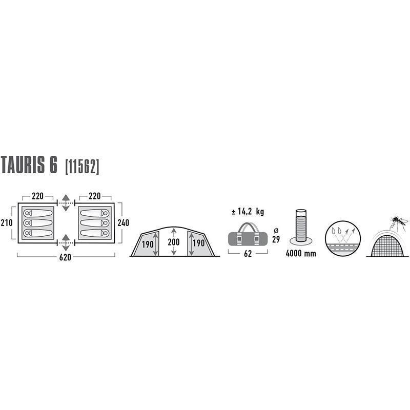 Намет шестимісний High Peak Tauris 6 Dark Grey/Green (11562) - фото 7 Намет шестимісний High Peak Tauris 6 Dark Grey/Green (11562) - фото 7