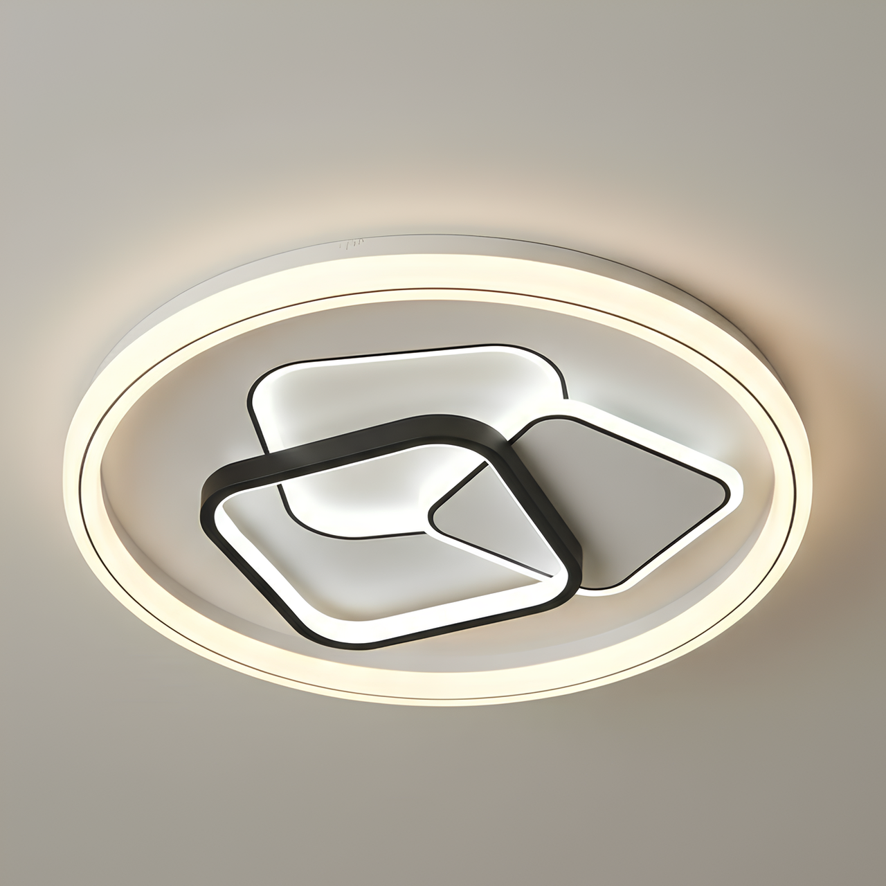 Люстра светодиодная Valeso 102W с геометрическими рассеивателями 3000/4000/6500K с пультом Черный/Белый (5010)