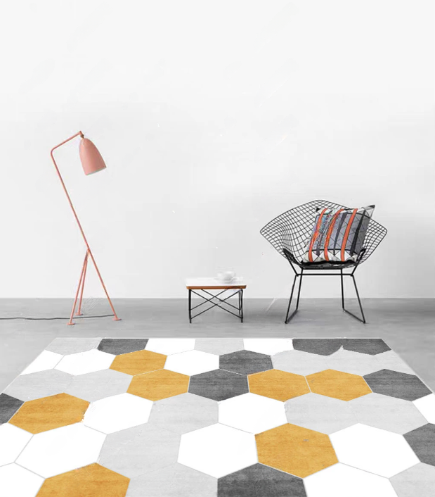 Грязезащатный коврик для входной двери Разноцветные соты резиновый 100х120 см (KRS043)