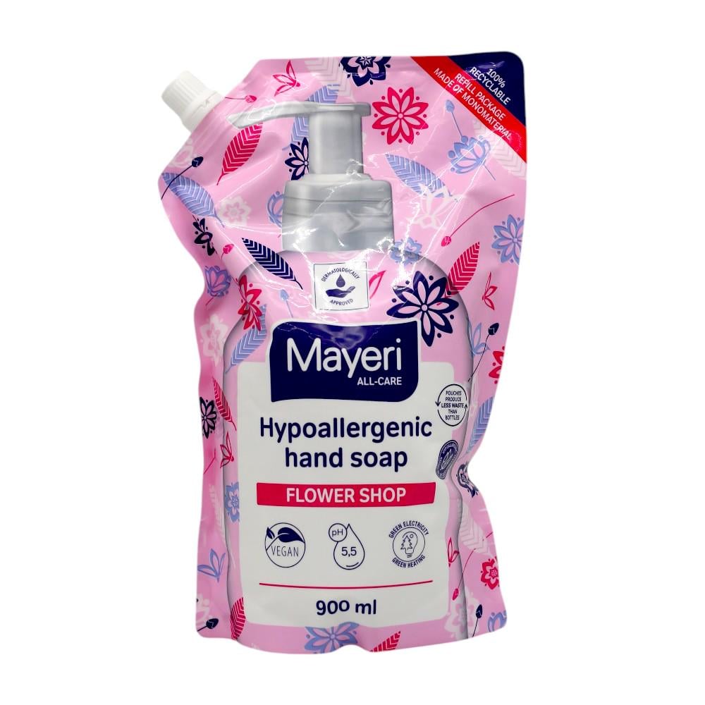 Мило рідке гіпоалергенне Mayeri Квітковий аромат запаска 900 мл (НФ-00009055)