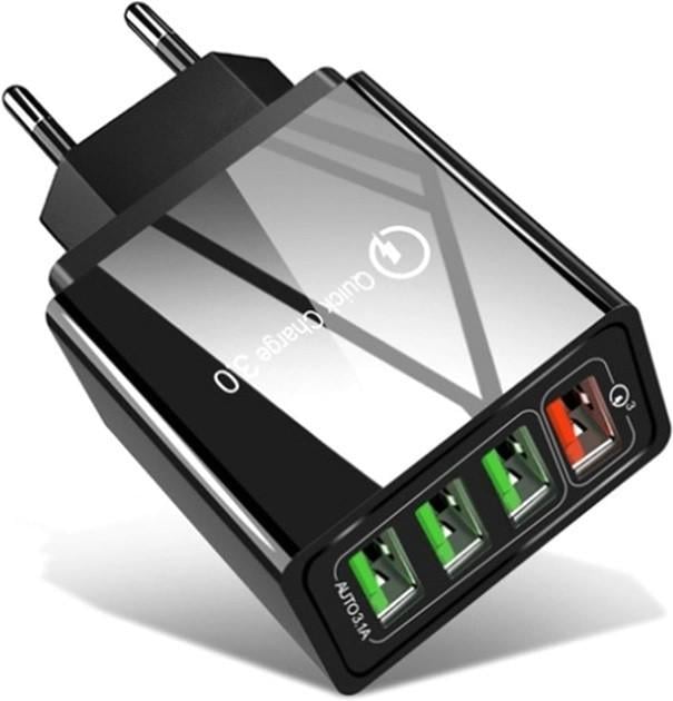 Зарядное устройство сетевое TRw 4 USB Super Charge/Quick Charge Black (HP050563) Зарядное устройство сетевое TRw 4 USB Super Charge/Quick Charge Black (HP050563)