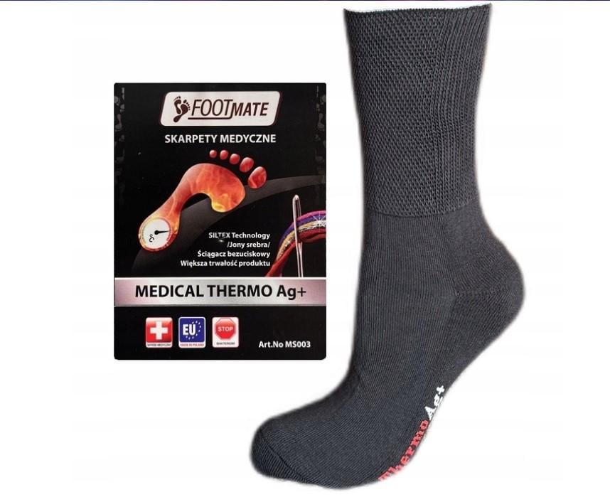 Носки диабетические с серебром Footmate Medical Thermo AG+ S р. 36/38 (MS003G)