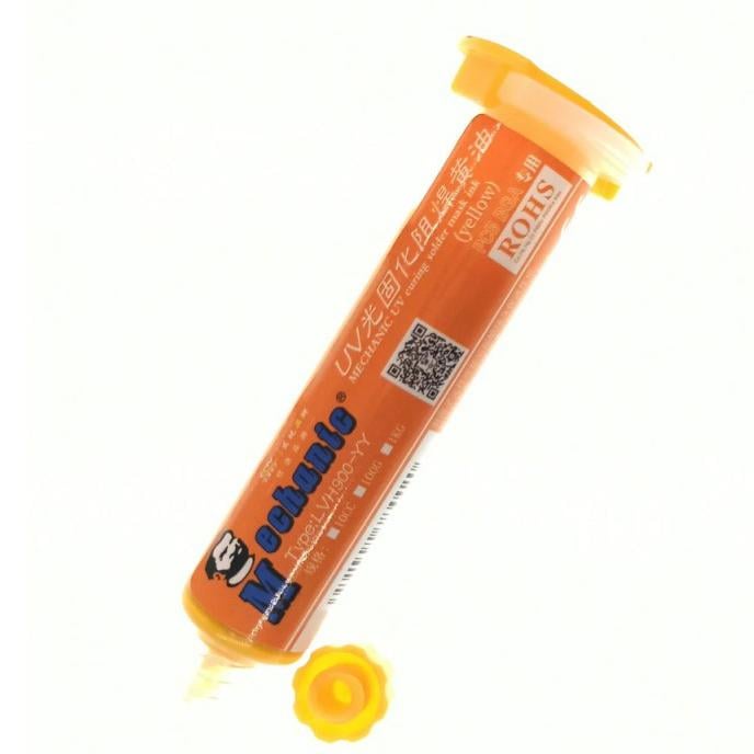 Паяльная маска Mechanic UVH900-YY в шприце 10 мл Желтый (ART-14239)