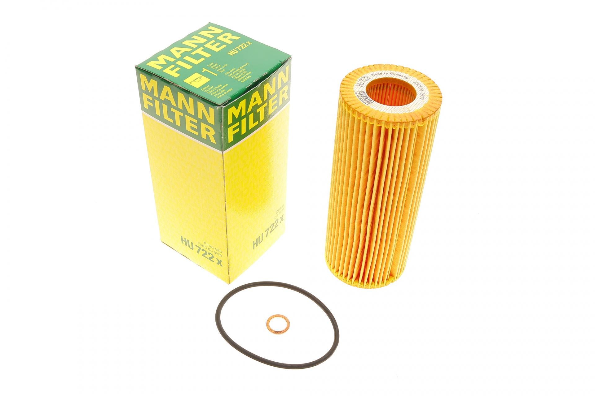 Фильтр масляный Mann-Filter для BMW 3 E46/5 E60/E61 2,0 D 03- M47/N47 (HU 722 X)