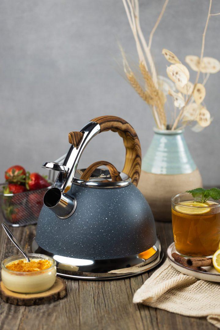 Чайник Edenberg 3 л із нержавіючої сталі зі свистком Сірий (EB-8852) - фото 2 Чайник Edenberg 3 л із нержавіючої сталі зі свистком Сірий (EB-8852) - фото 2