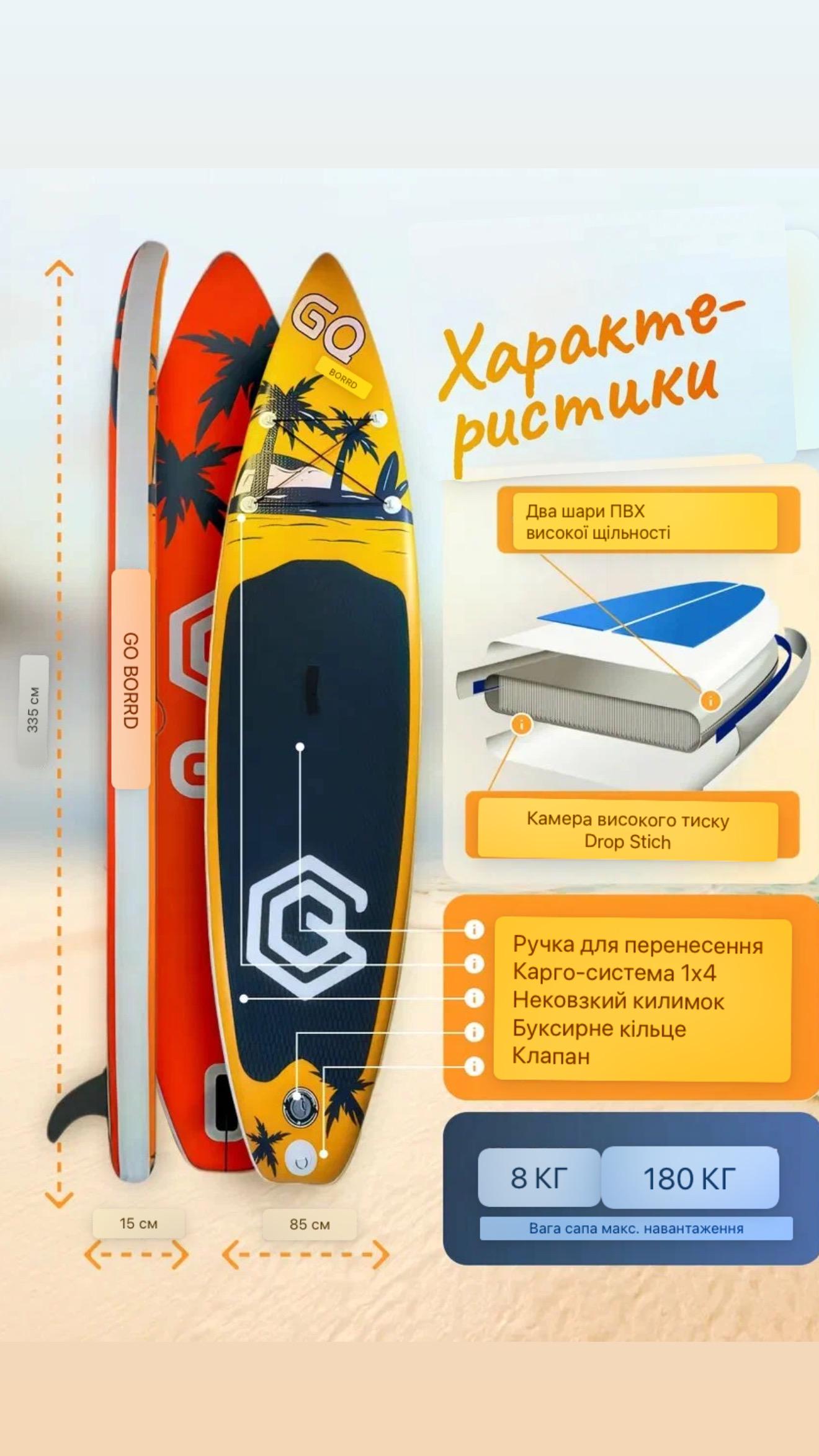 Надувная SUP-доска GQ COCO 335x85x15 см - фото 9 Надувная SUP-доска GQ COCO 335x85x15 см - фото 9