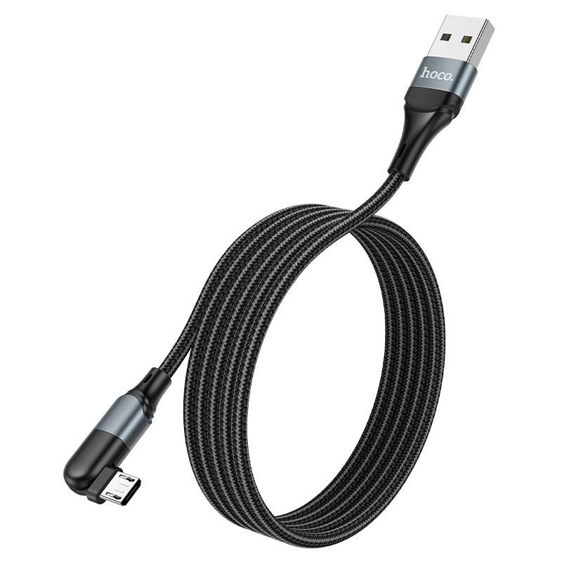 Кабель гнучкий Hoco U100 Orbit USB Type-C кутовий 120 см Чорний - фото 3