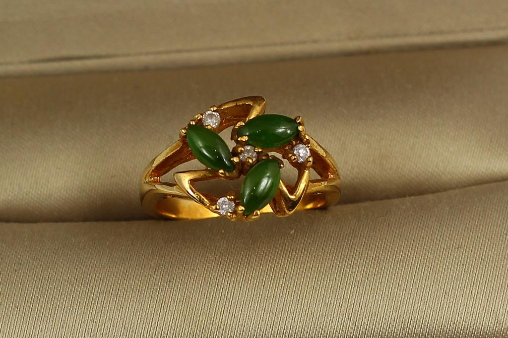 Кольцо Звезда Нефрит р. 17 Золотистый (30585320)