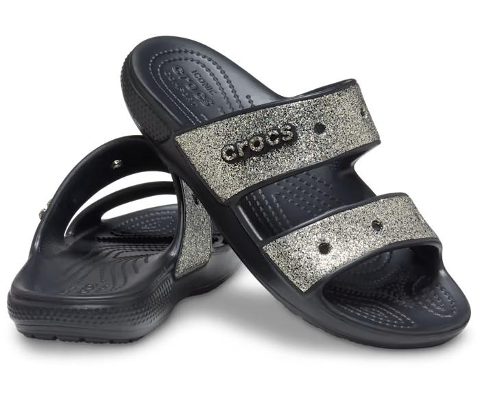 Слайди з блискітками Crocs Classic Crocs Ombre Glitter р. W9/EUR 39-40 Black/Gold (8982912)