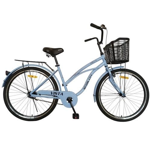 Велосипед Spark CITY VISTA колеса 26" стальная рама 17" с корзиной Голубой (000240014)