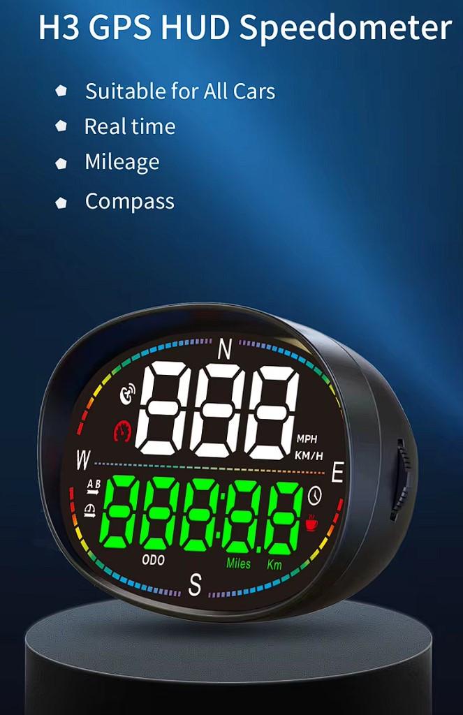 GPS-спидометр цифровой автомобильный HUD H3 - фото 4 GPS-спидометр цифровой автомобильный HUD H3 - фото 4