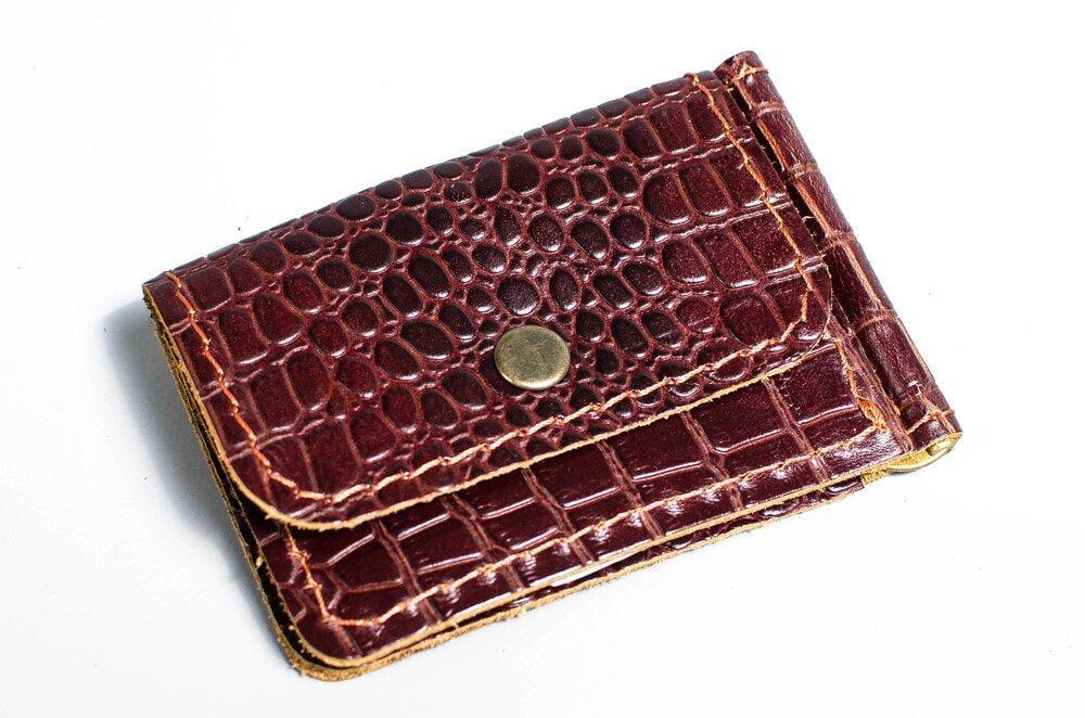 Зажим для денег с карманом для монет кожа под крокодила Коричневый (1939517807) - фото 1 Зажим для денег с карманом для монет кожа под крокодила Коричневый (1939517807) - фото 1