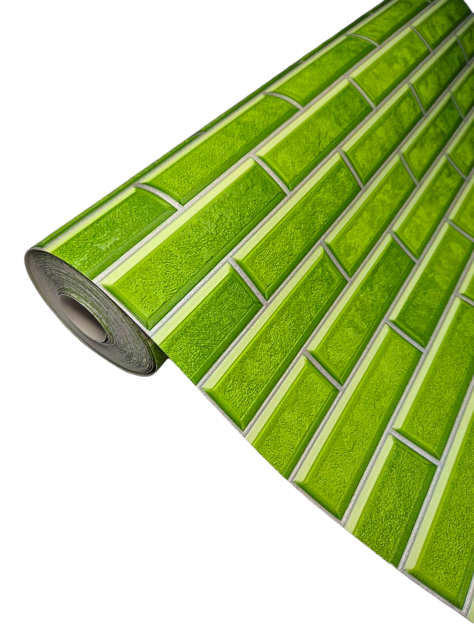 Шпалери вінілові Слов'янські шпалери під цеглу 10x0,53 м Зелений (5753-04) - фото 2 Шпалери вінілові Слов'янські шпалери під цеглу 10x0,53 м Зелений (5753-04) - фото 2