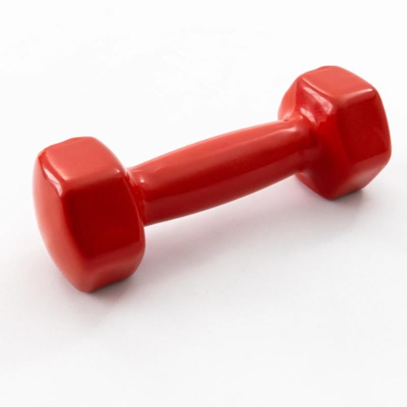Гантель із вініловим покриттям Feel Fit 1 шт. 3 кг Червоний