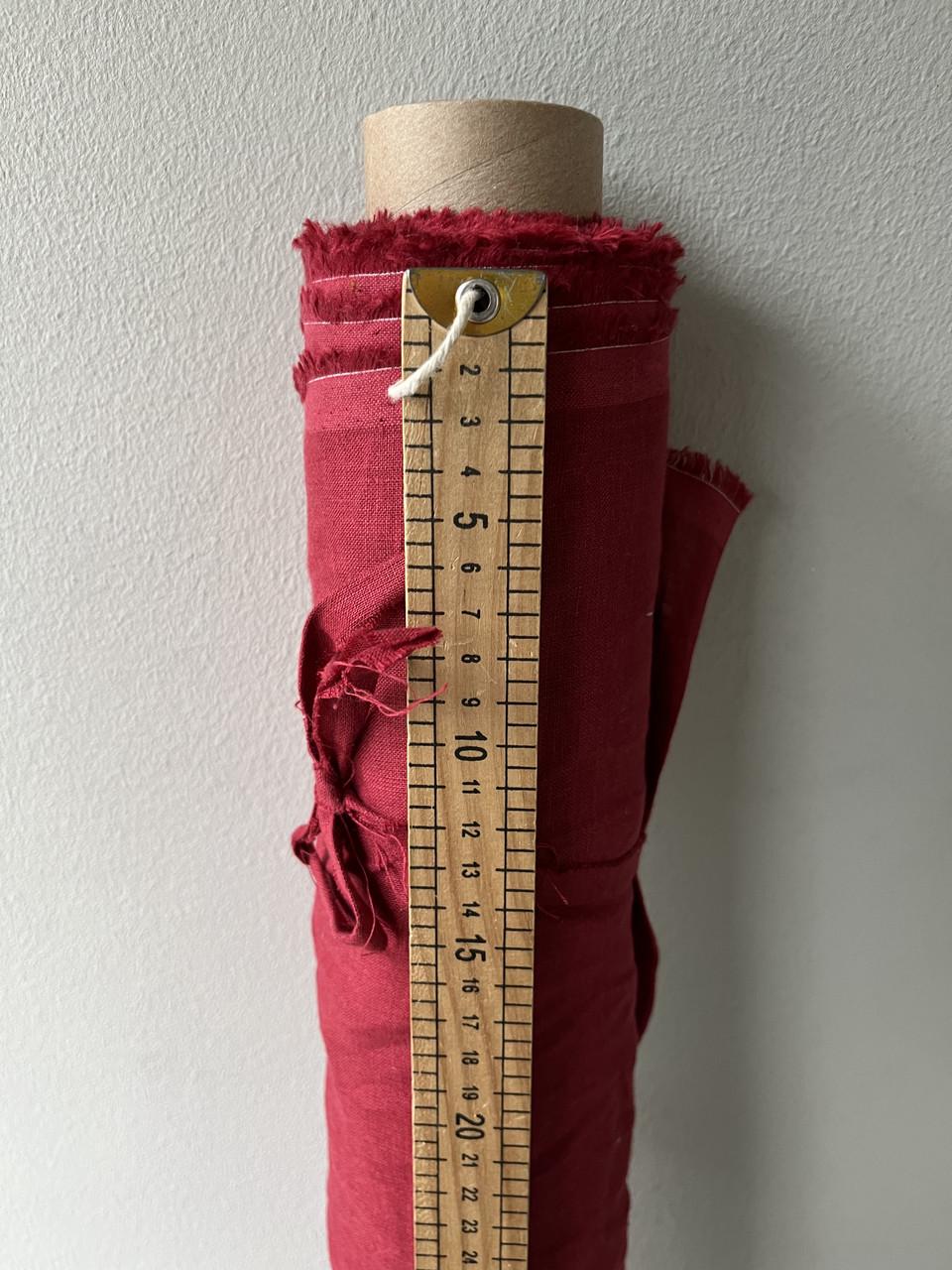 Ткань LINEN PLUS 100% лен 150 см 1358 Бордовый - фото 4