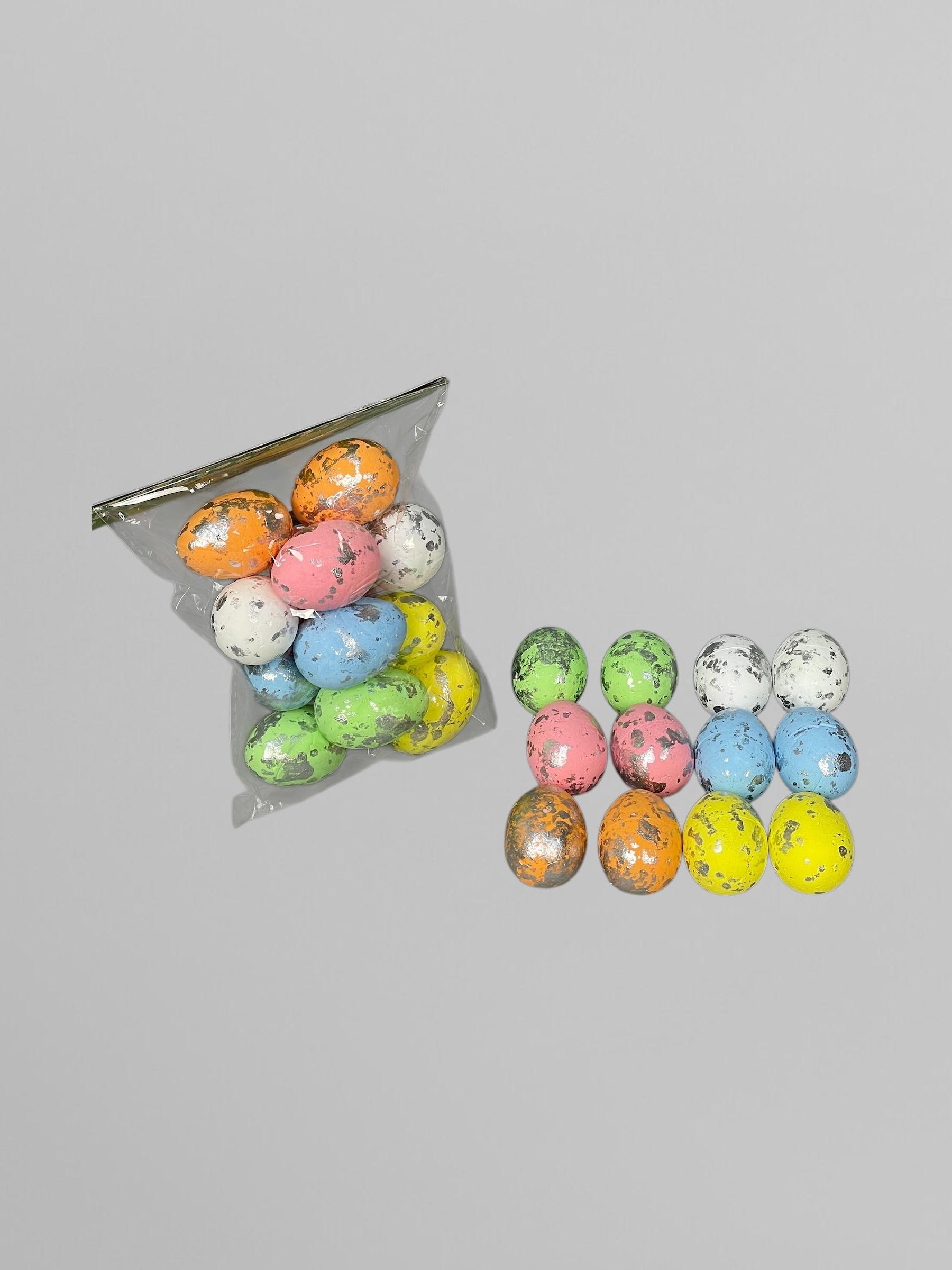 Искусственные яйца на Пасху с серебром 3х4 см 12 шт. Разноцветный (С0115) - фото 2 Искусственные яйца на Пасху с серебром 3х4 см 12 шт. Разноцветный (С0115) - фото 2