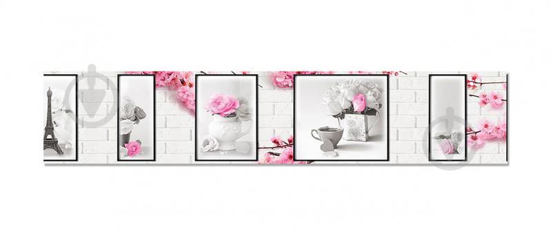 Наклейка вінілова фартух кухонний Zatarga "Біла цегла та Квіти" 600х3000 мм (Z181315/2) Наклейка вінілова фартух кухонний Zatarga "Біла цегла та Квіти" 600х3000 мм (Z181315/2)