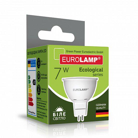 Светодиодная лампа рефлекторная Eurolamp LED-SMD-07534(P) 7W 220V 570 lm 4000K GU5.3 50х54 мм (4260484996466) - фото 3 Светодиодная лампа рефлекторная Eurolamp LED-SMD-07534(P) 7W 220V 570 lm 4000K GU5.3 50х54 мм (4260484996466) - фото 3