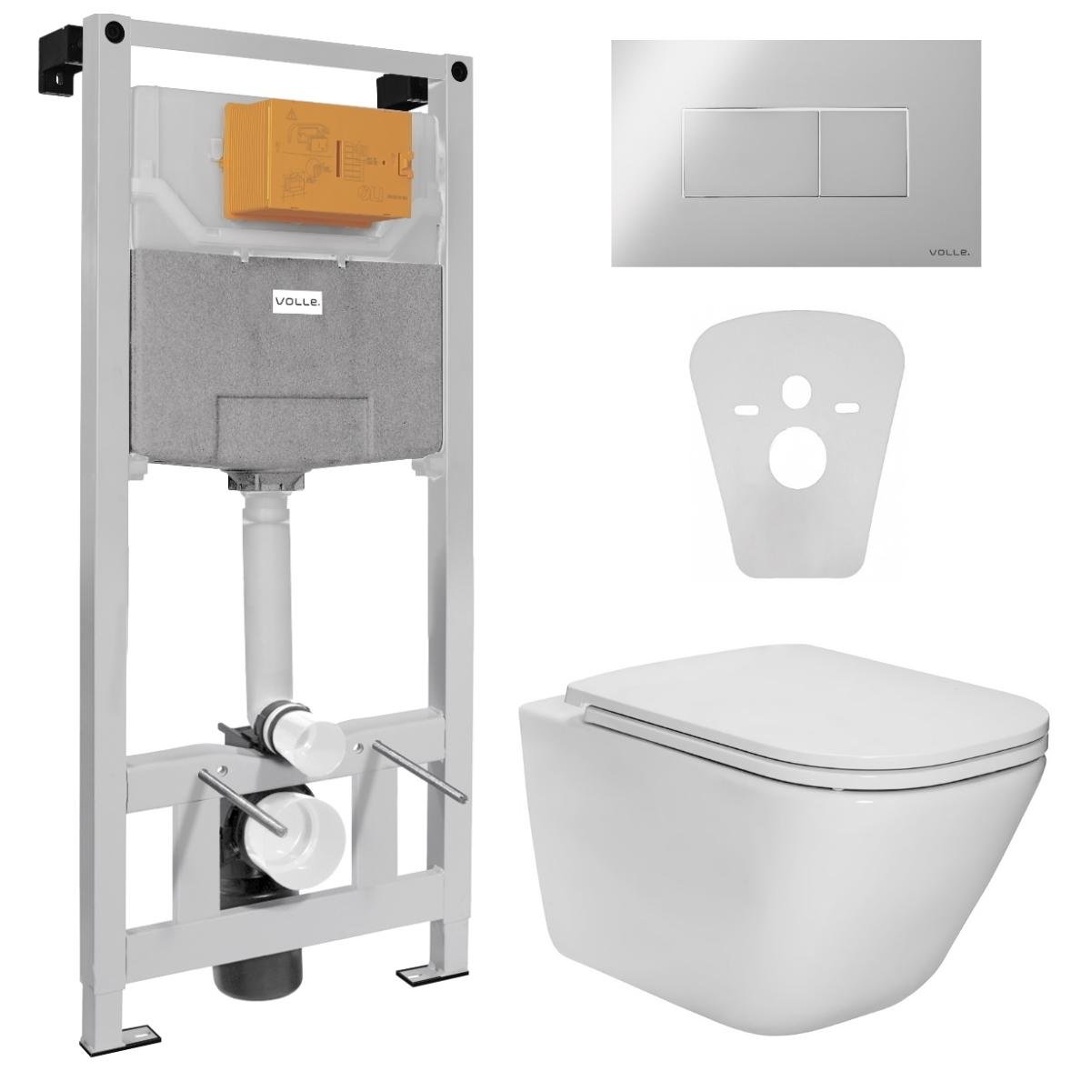 Комплект инсталляции VOLLE MASTER NEO A34H470000+201010+221515 с унитазом кнопка Хром (74651)