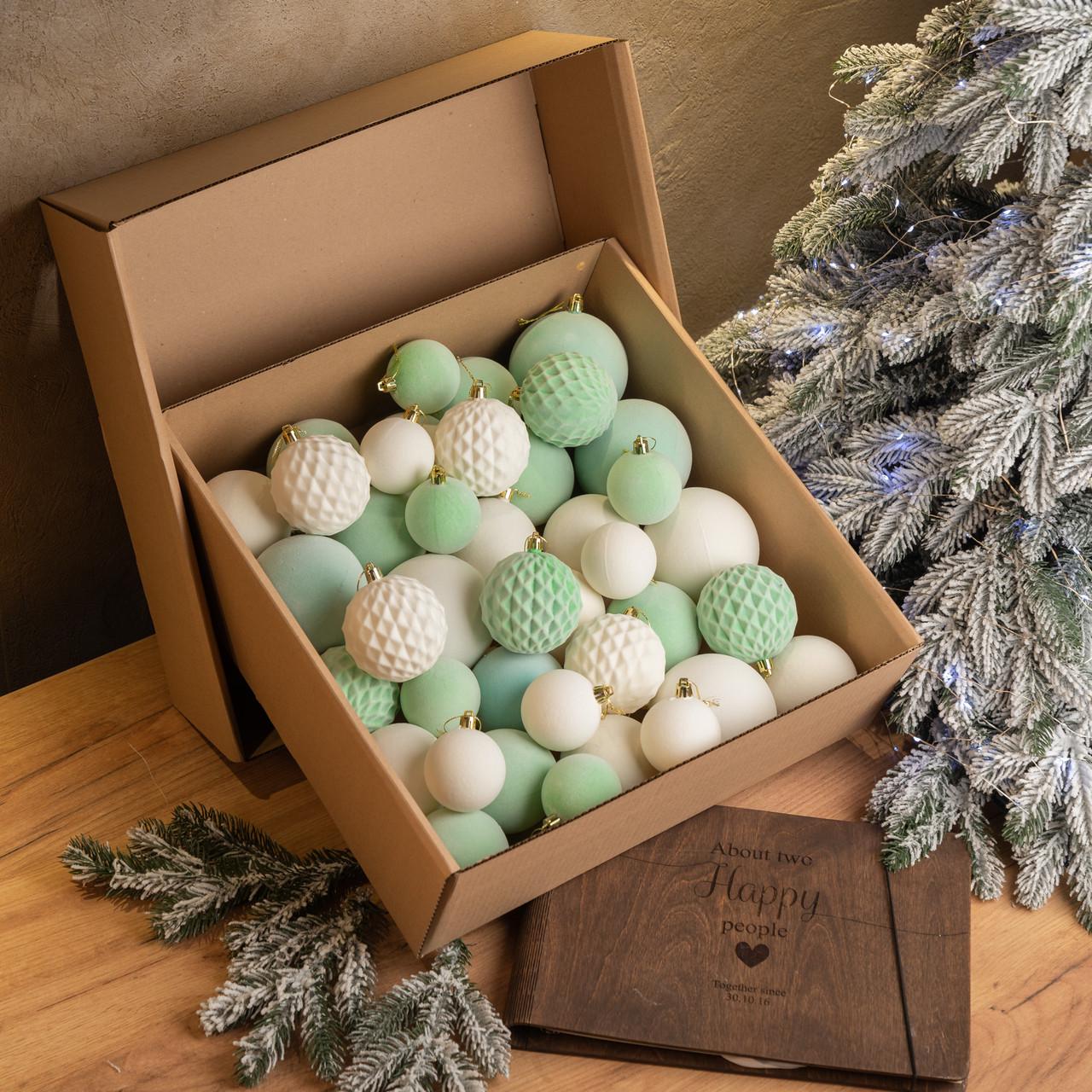 Набор новогодних шаров Бархат 40 шт. Мятный (21594674) Набор новогодних шаров Бархат 40 шт. Мятный (21594674)