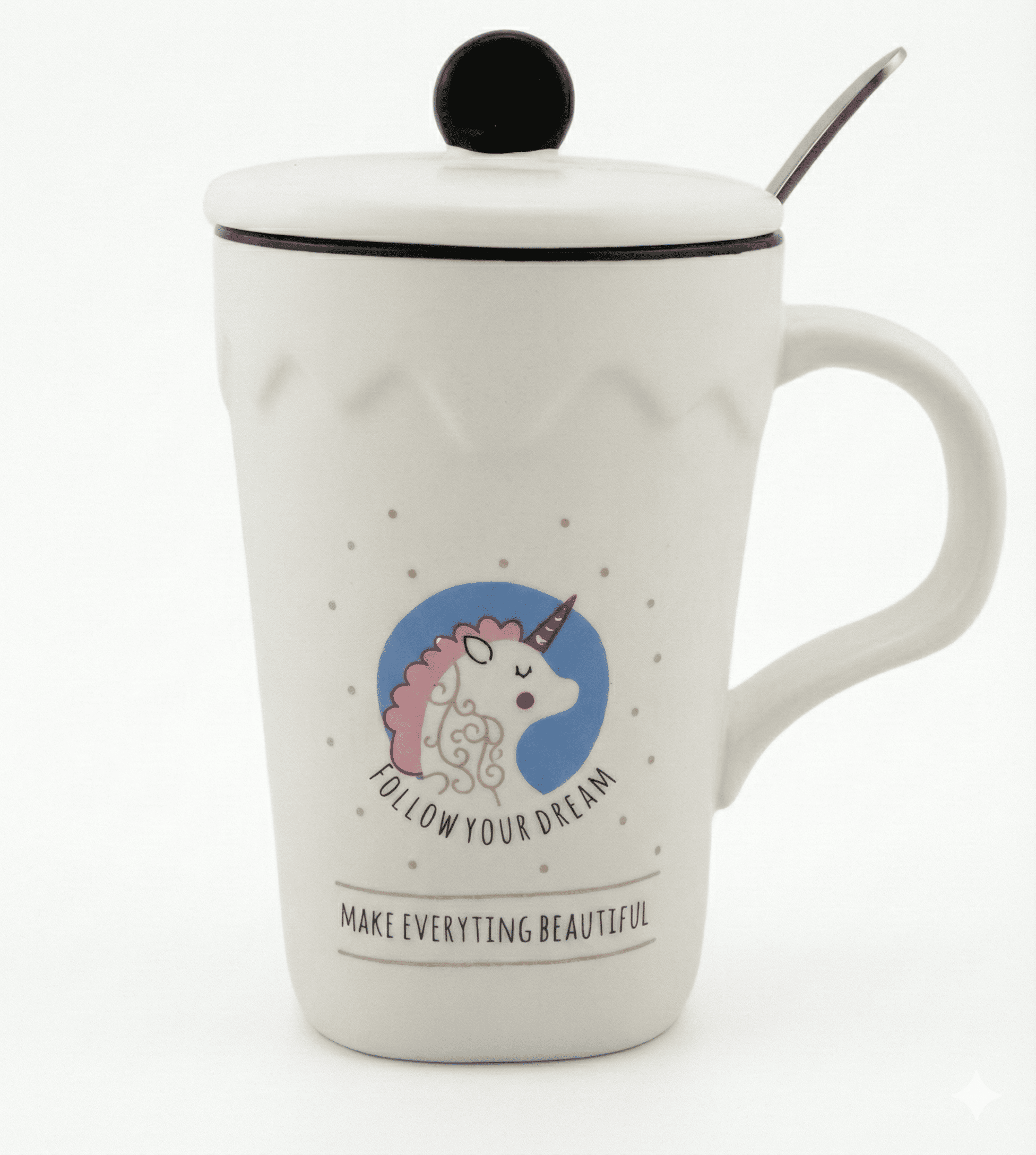 Чашка с крышкой и ложкой 350 мл