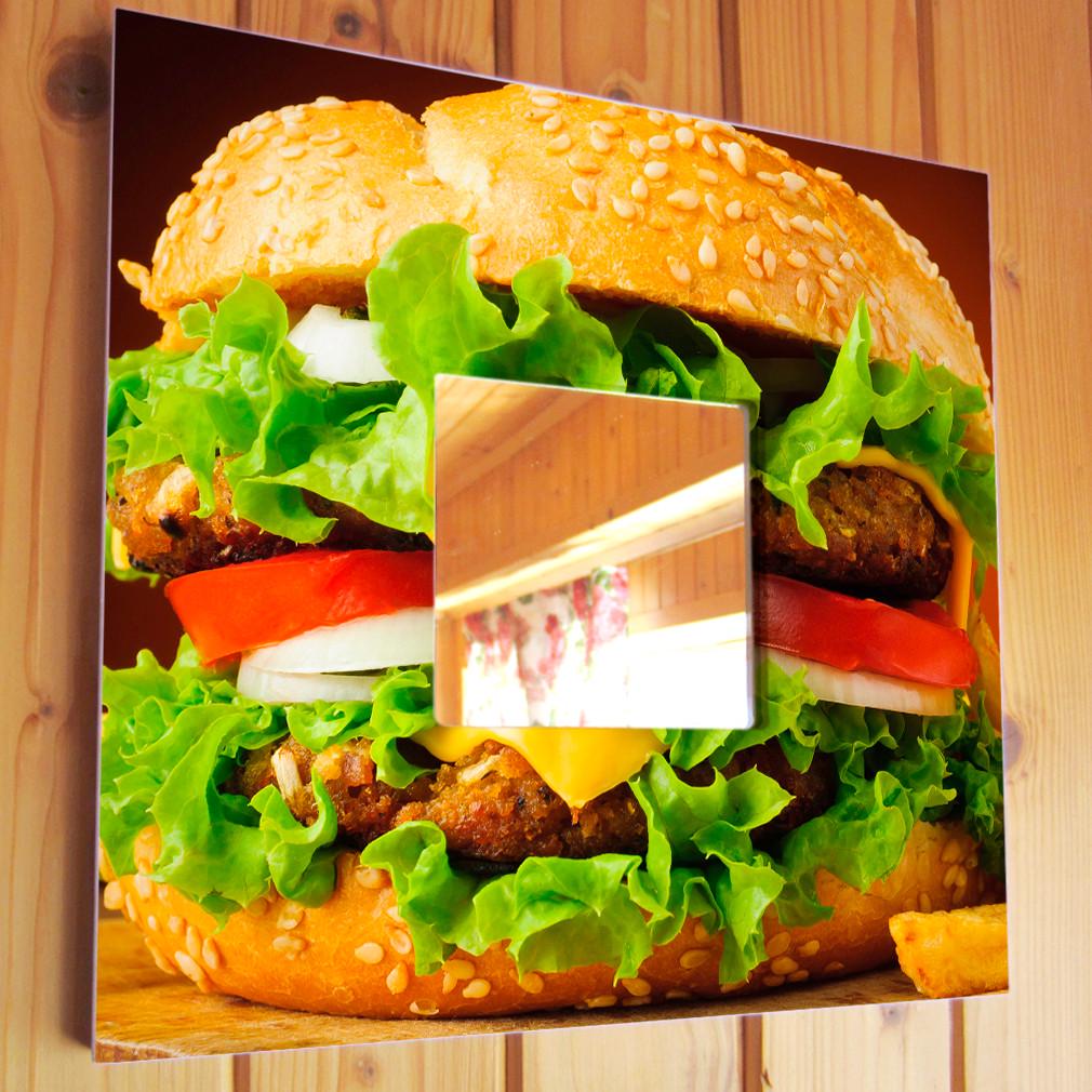 Зеркало декоративное Сочный бургер 260х260 мм (M03781)