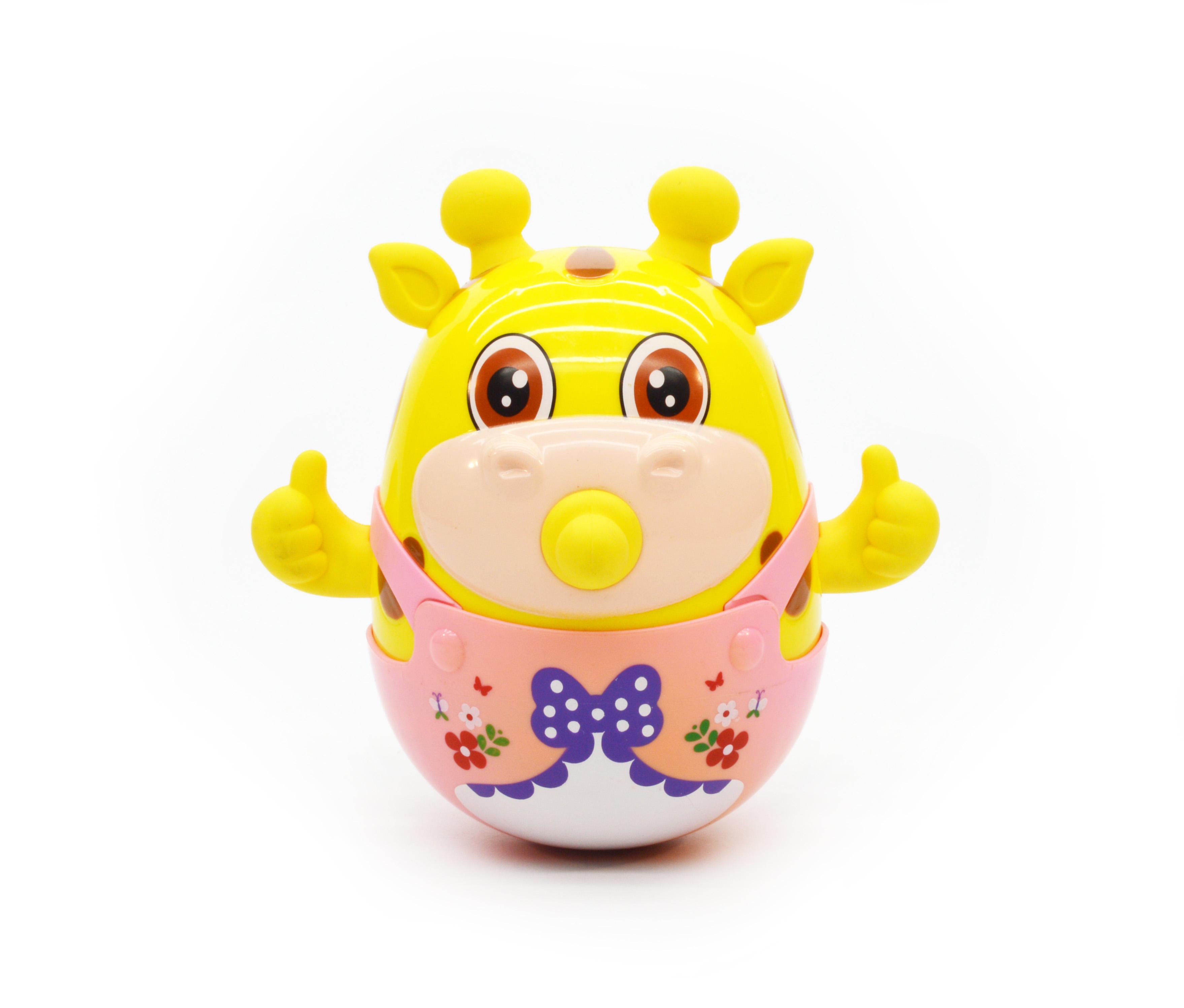 Игрушка-неваляшка олененок развивающая Розовый (890P)