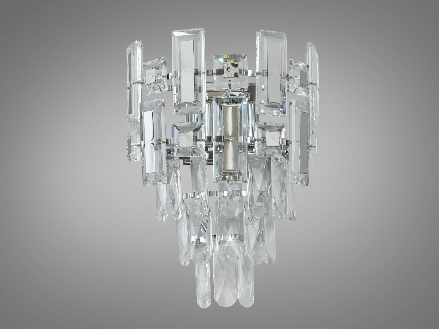 Бра классическое из хрусталя на 2 лампы 2018/2W CH Хром (2018/2W CH)