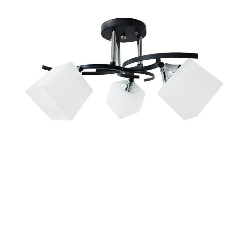 Люстра потолочная Light House SRS-13542/3 ВК+CR на три лампы Черный/Хром