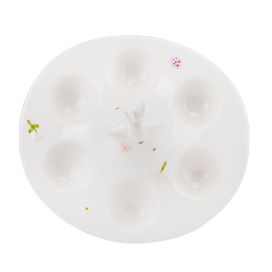 Подставка для 6 яиц Белый кролик в саду 14 см Белый (5101-007) - фото 3