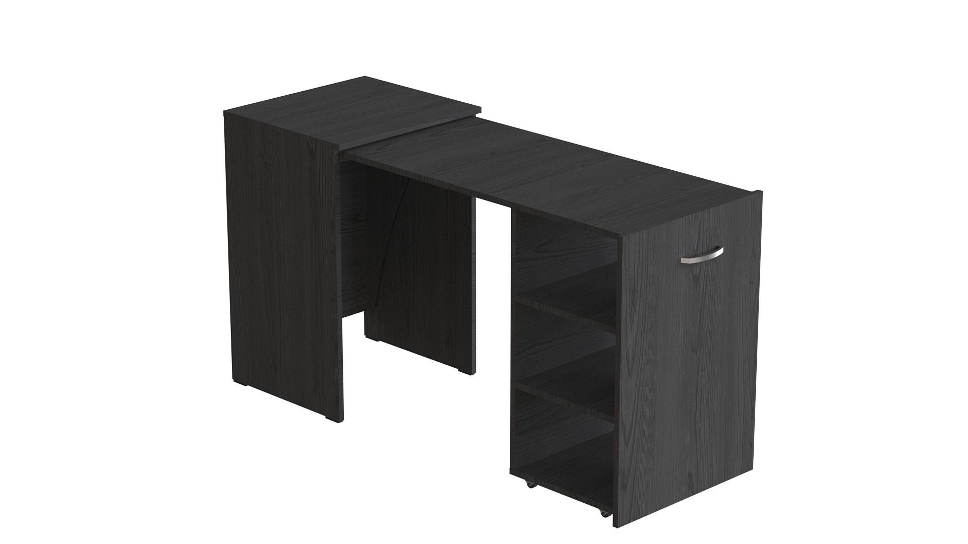 Стол-тумба трансформер Ferrum-decor Смарт 2/1 металл/ДСП 16 мм 750x1450x500 мм Черный/Бетон (FRD-105101) - фото 3