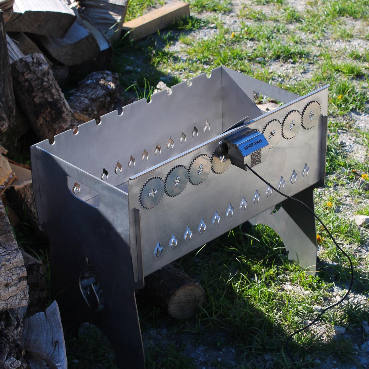 Мангал автоматичний з нержавіючої сталі на 8 шампурів з гравіюванням (10846065) - фото 3