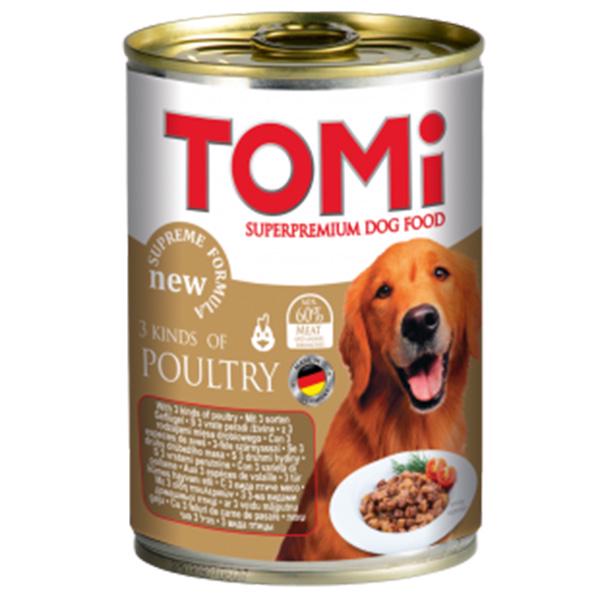 Корм влажный для собак TOMi 3 kinds of poultry 3 вида птицы 400 г (1608)