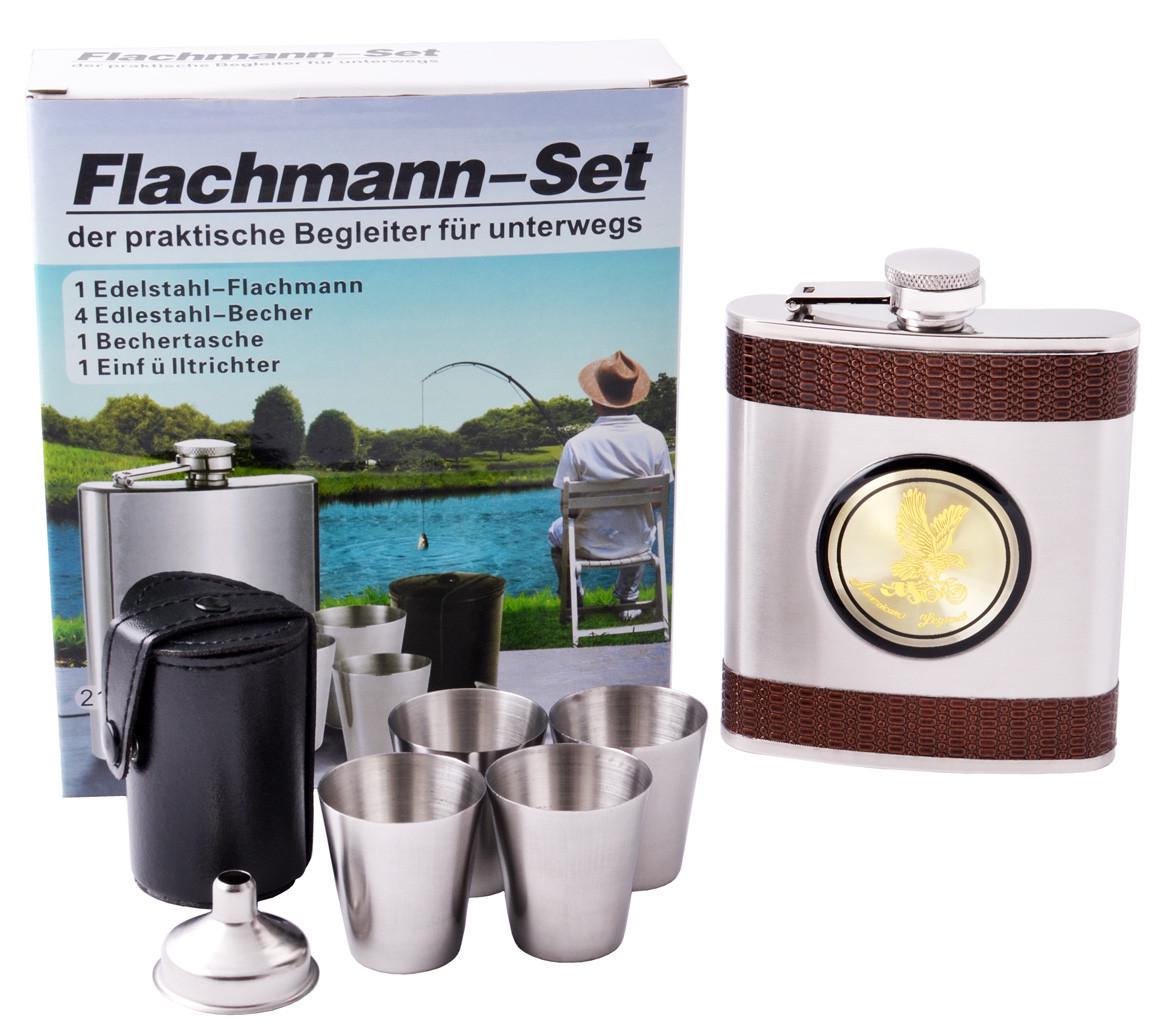 Набор фляга и 4 стопки Орел Type S 210 мл нержавеющая сталь Черный