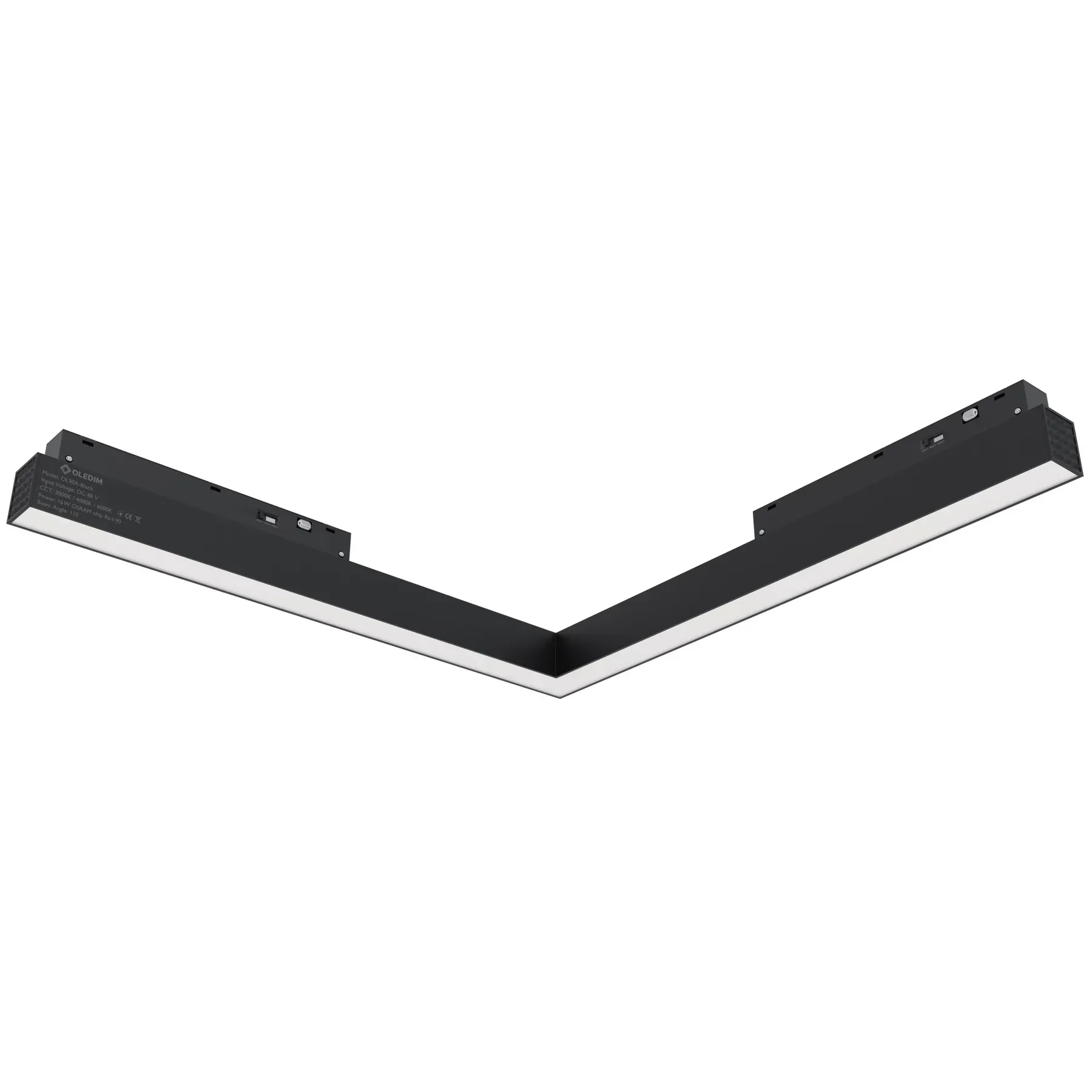 Светильник трековый магнитный OL90 16W 3ССT 3000/4000/6000K Черный (33027475)