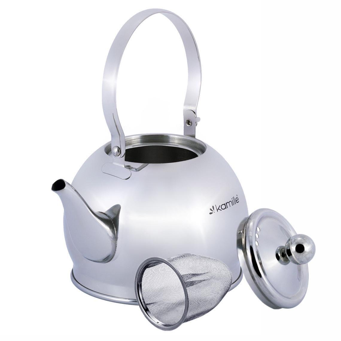Заварочный чайник Kamille KM-1094 из нержавеющей стали с ситечком 1 л (1714623767)