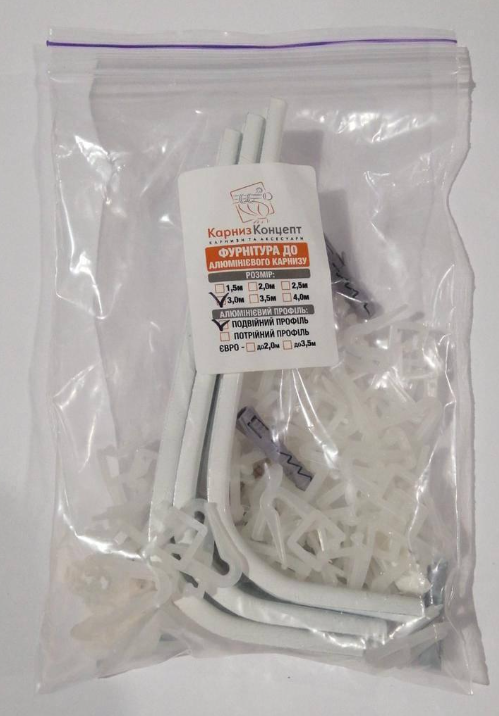 Карниз на стену EURO CONCEPT БР-12 двухрядный 2,0 м Молотковое серебро - фото 3 Карниз на стену EURO CONCEPT БР-12 двухрядный 2,0 м Молотковое серебро - фото 3