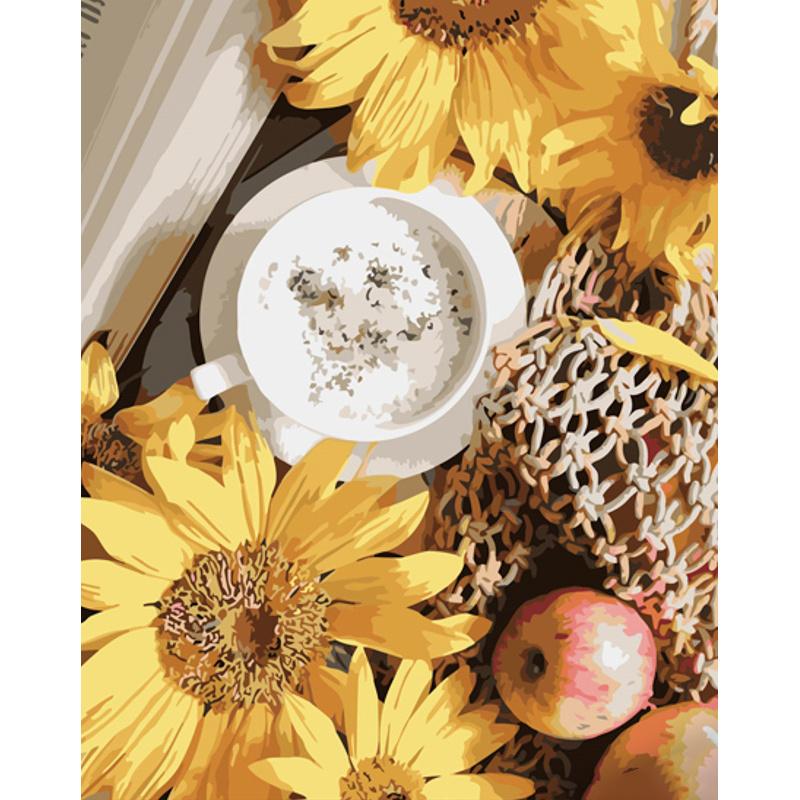 Картина за номерами Strateg Преміум Напій біля соняшників з лаком та рівнем 40x50 см (GS1360) Картина за номерами Strateg Преміум Напій біля соняшників з лаком та рівнем 40x50 см (GS1360)