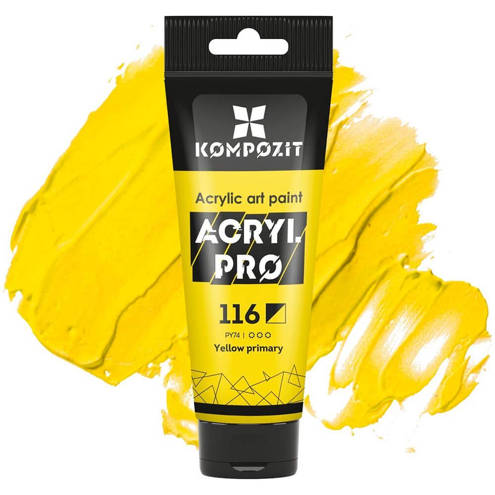 Акриловая краска ART Kompozit 116 75 мл Желтый основной (59116) - фото 1 Акриловая краска ART Kompozit 116 75 мл Желтый основной (59116) - фото 1
