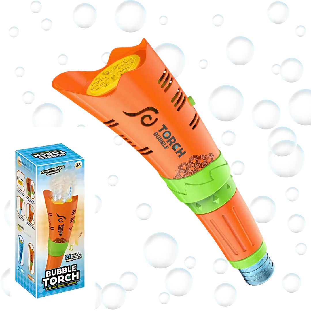 Пистолет мыльных пузырей для детей с LED подсветкой на аккумуляторе Оранжевый