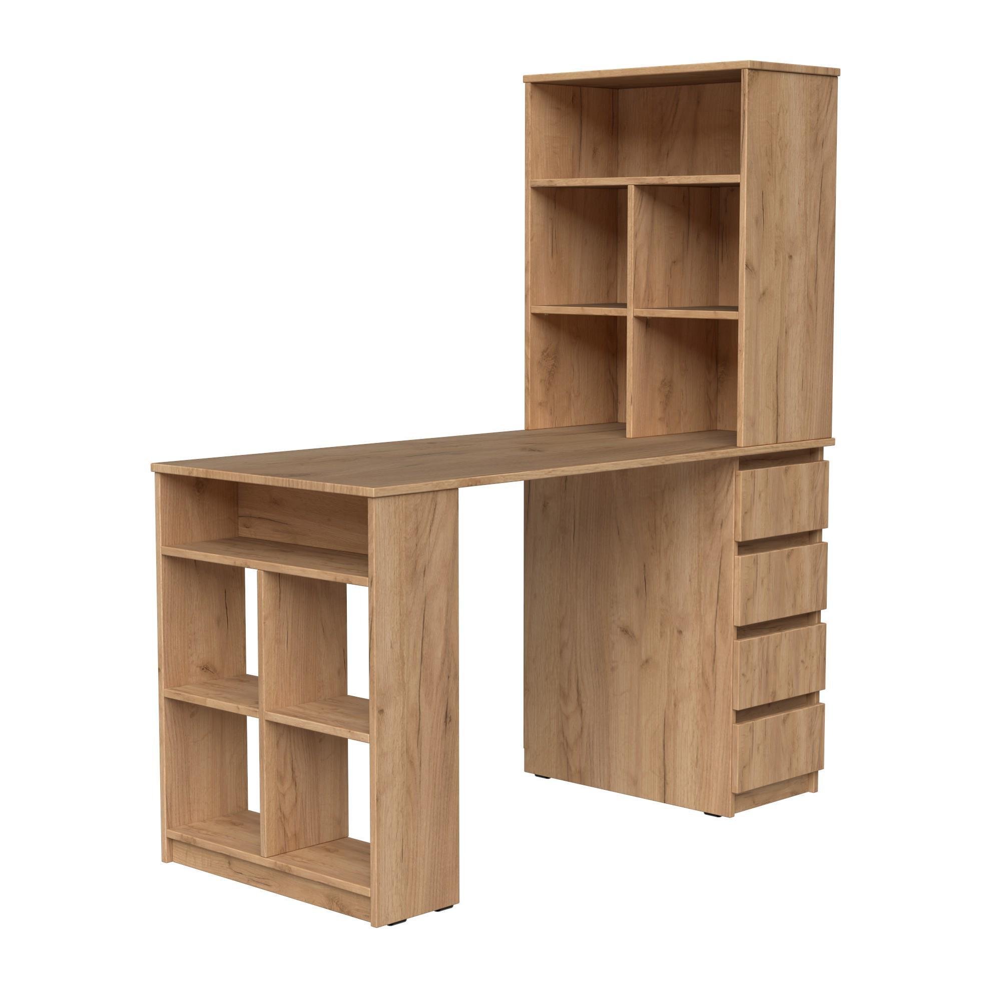 Стіл письмовий СП10 4Я SENAM 1500х1400х600 мм ДСП Дуб Крафт Золотий - фото 3 Стіл письмовий СП10 4Я SENAM 1500х1400х600 мм ДСП Дуб Крафт Золотий - фото 3