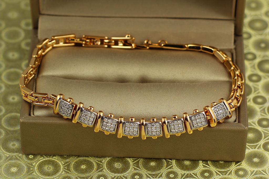 Браслет Xuping Jewelry Караван с родием 17 см 7 мм Золотистый (29879563)