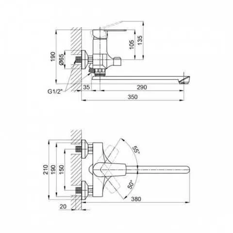 Смеситель для ванны SLAT SLT-C006W Белый (SQ-1038724) - фото 2 Смеситель для ванны SLAT SLT-C006W Белый (SQ-1038724) - фото 2