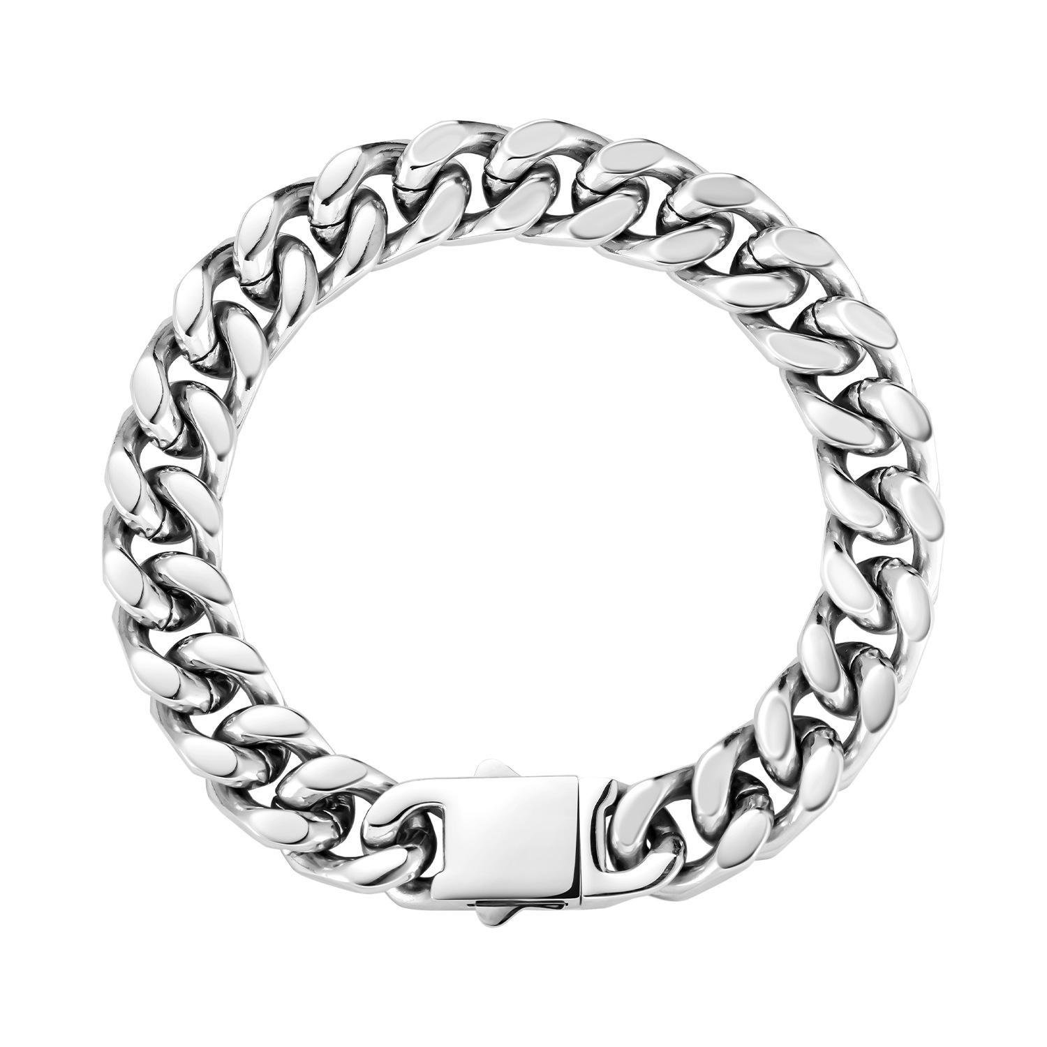 Браслет панцирного плетения из нержавеющей стали Серебристый (54318457)